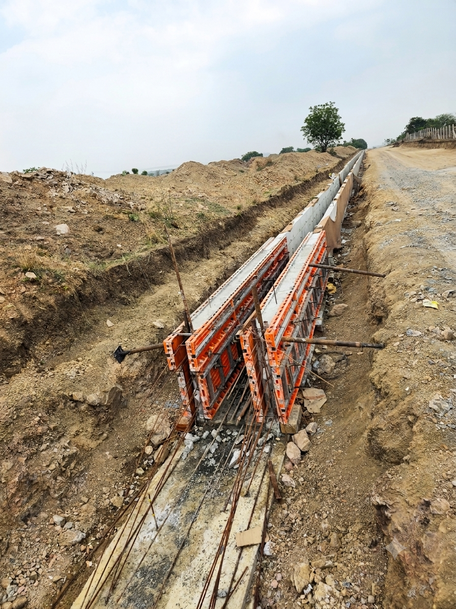 Plastoform drain formwork